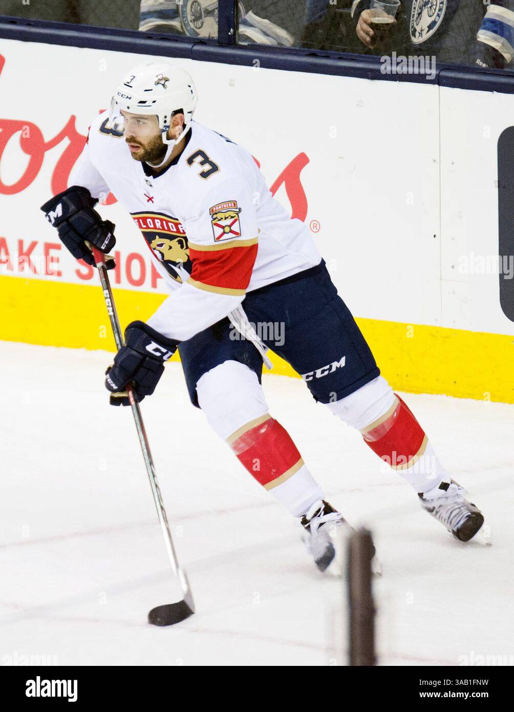 22. März 2018: Keith Yandle (3), Verteidiger der Florida Panthers, kämpft gegen die Columbus Blue Jackets in Columbus, Ohio. Brent Clark/CSM(Bild: &Copy; Brent Clark/CSM via ZUMA Wire) Stockfoto