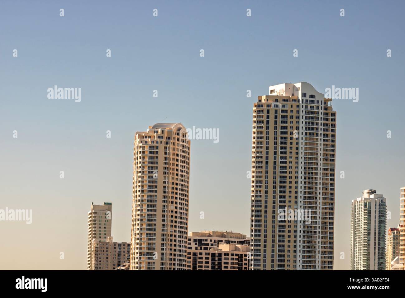 Miami, Florida, Finanzviertel im Stadtzentrum. Skyline und Wolkenkratzer der USA Stockfoto
