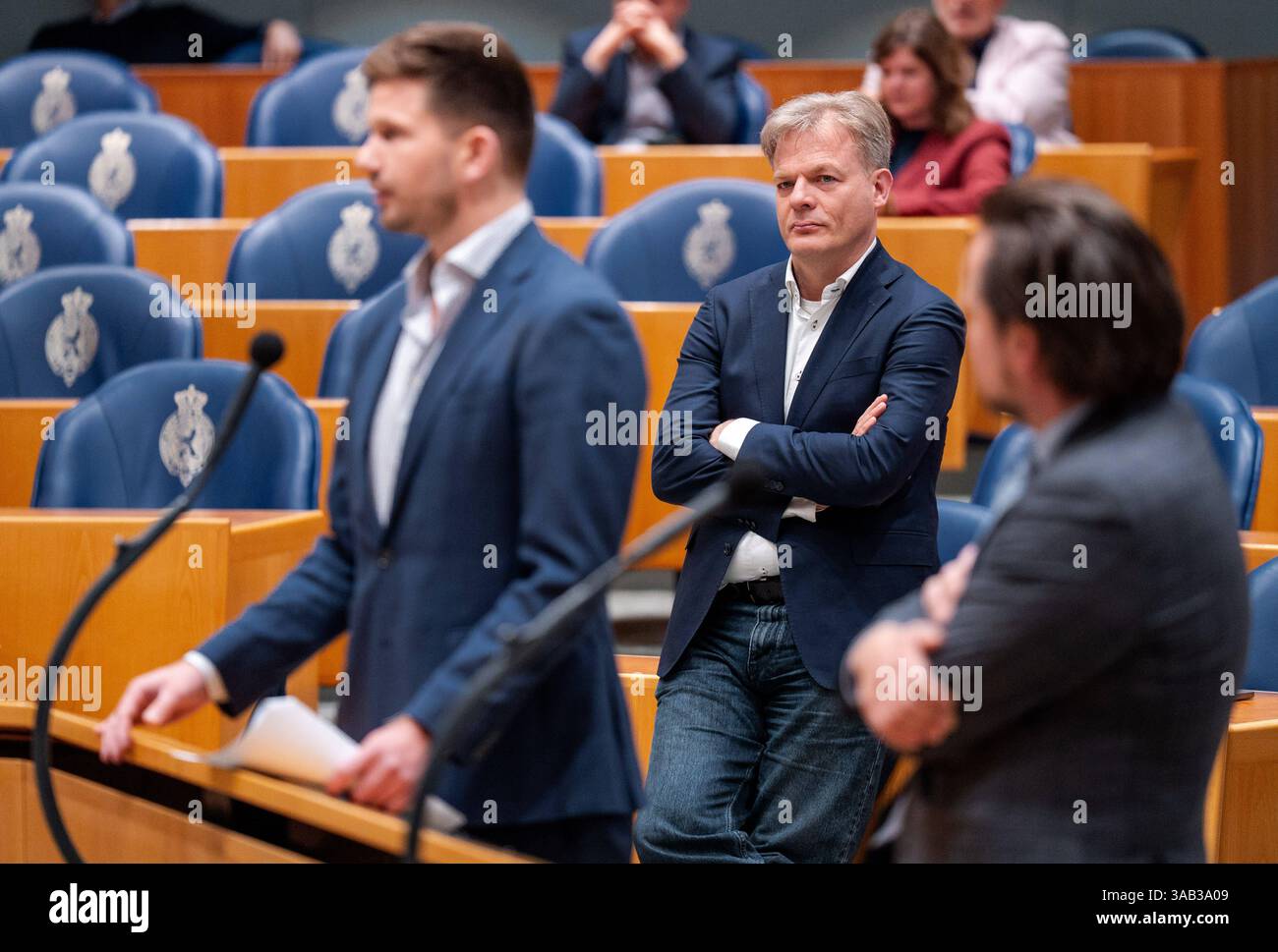 01 04 2025 Dutch Tweede Kamer Plenardebatte DEN HAAG, NIEDERLANDE - 1. APRIL: Pieter Omtzigt NSC während der Plenardebatte im Tweede Kamer am 1. April 2025 in den Haag Tweede Kamer Niederlande den Haag Tweede Kamer Niederlande Inhalte können nicht direkt oder indirekt über Dritte weiterverbreitet werden. Copyright: XJohnxBeckmannx Stockfoto