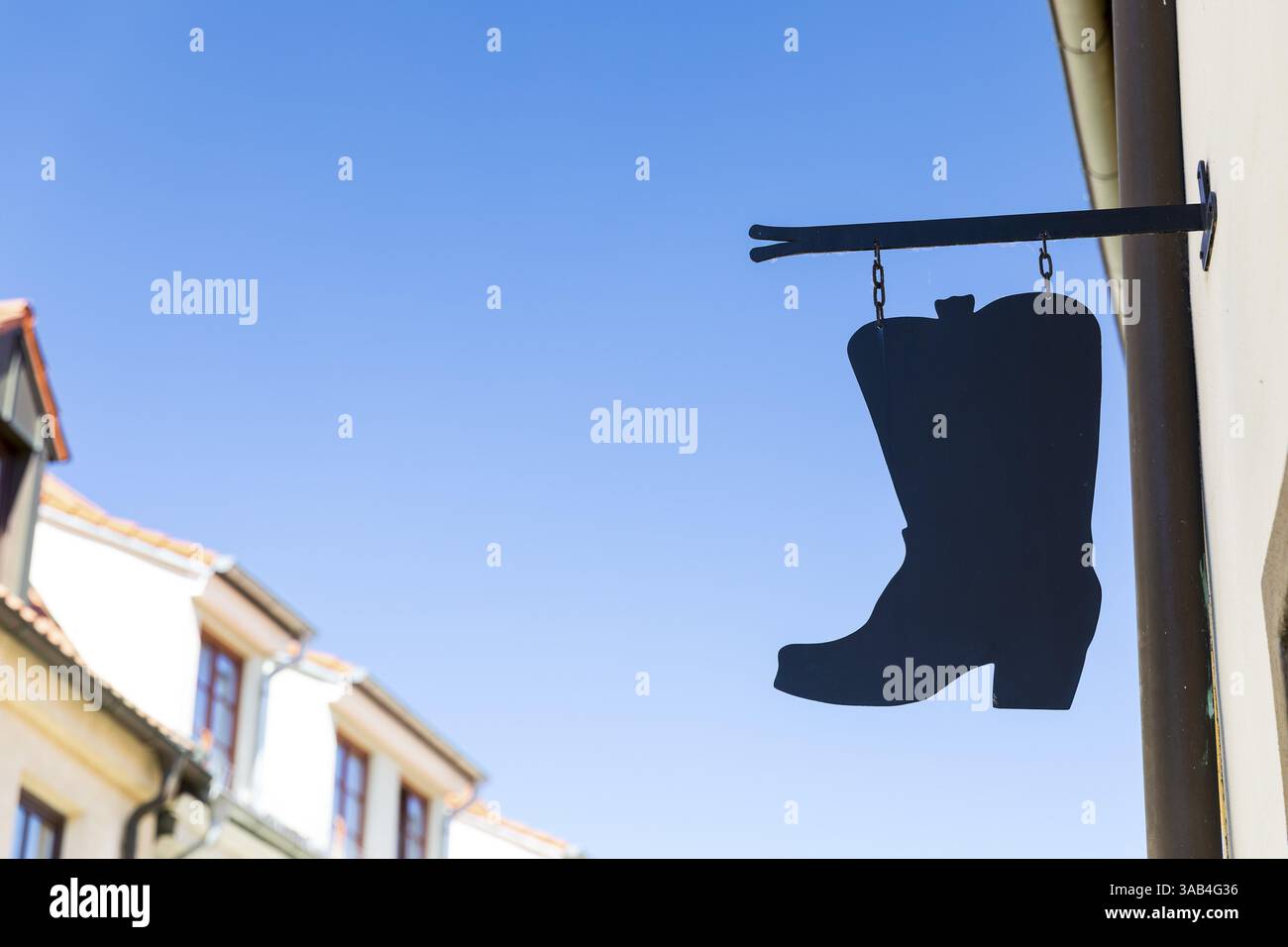 Stiefelanhänger in der Altstadt von Delitzsch, Sachsen, Deutschland, Europa Stockfoto