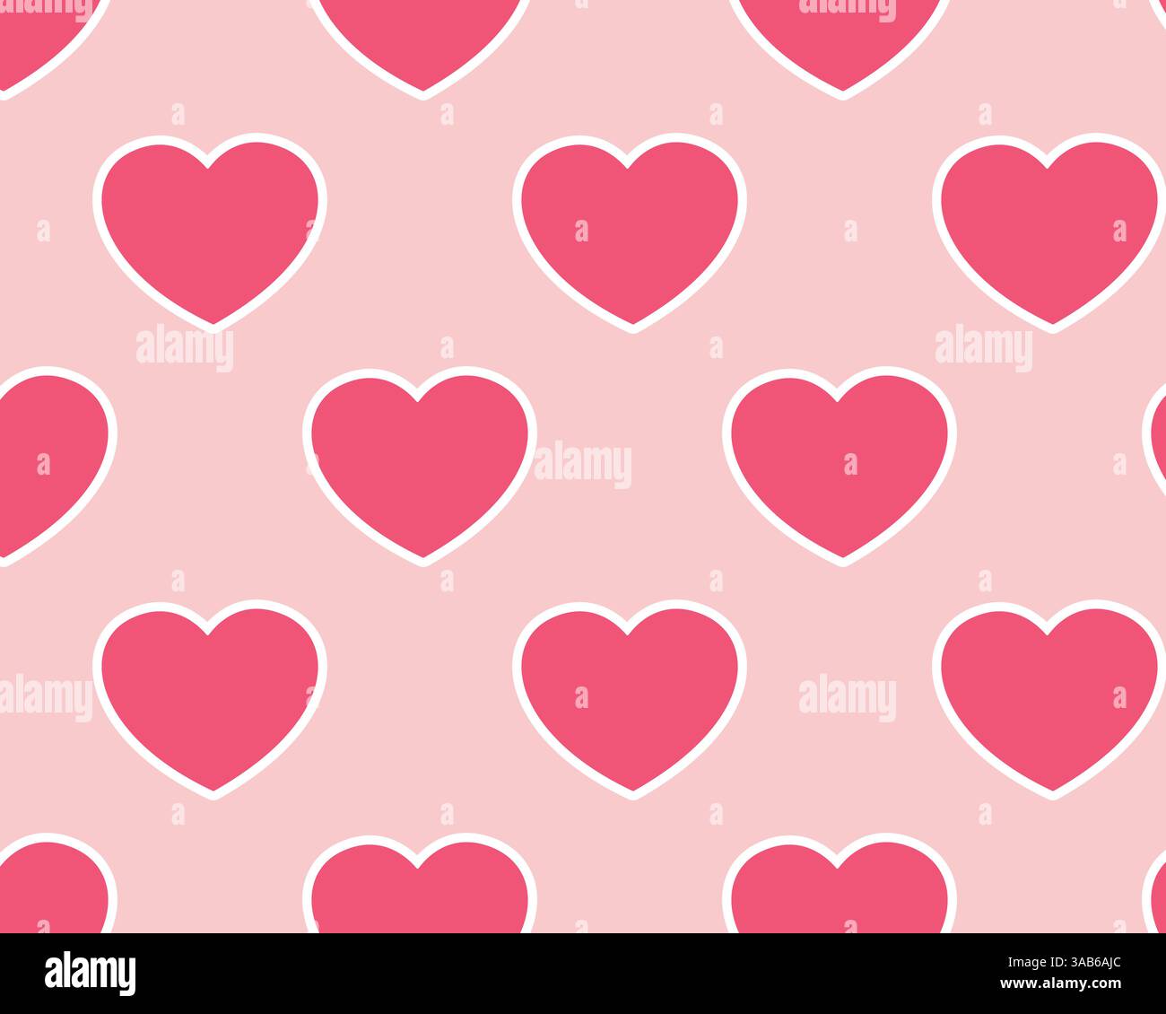 Muster von rosa Cartoon-Herzen. Vektorabbildung. Stock Vektor
