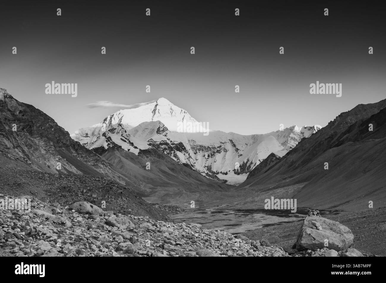 Mount Everest bei Sonnenuntergang, Tibet, China Kopierraum Stockfoto