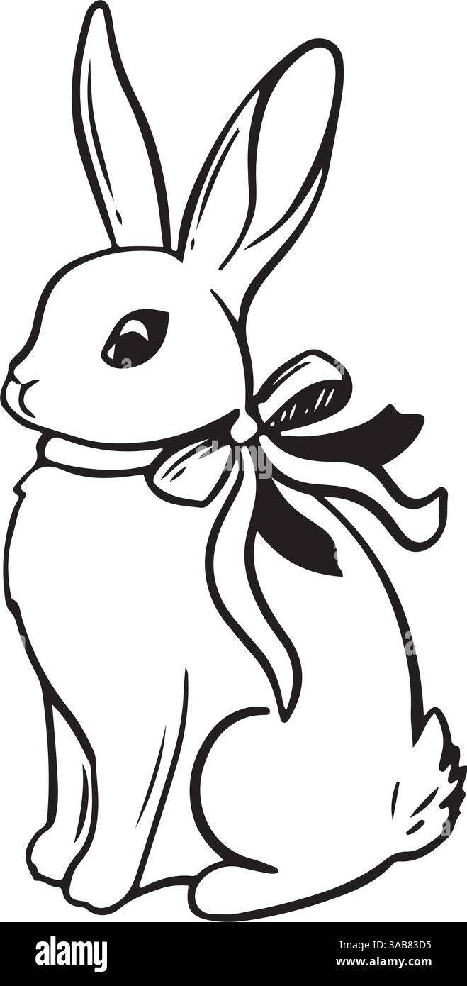 Handgezeichnete Häschen-Kollektion. Skurrile Illustration Stock Vektor