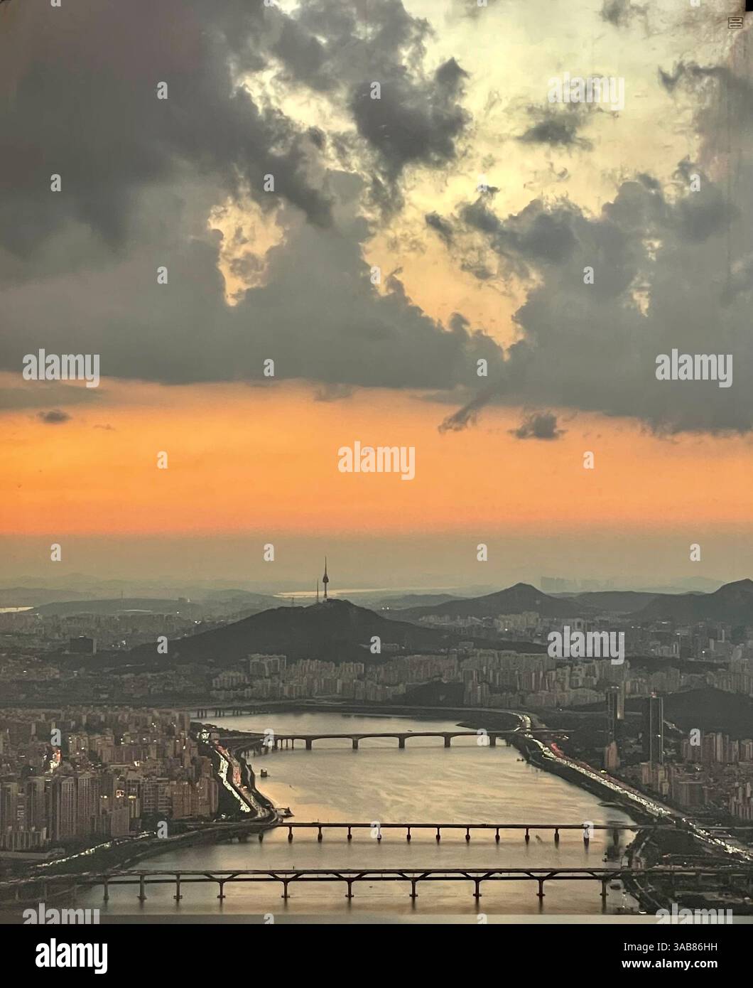 Wunderschöner Blick über die seelenreiche Stadt Seoul Stockfoto