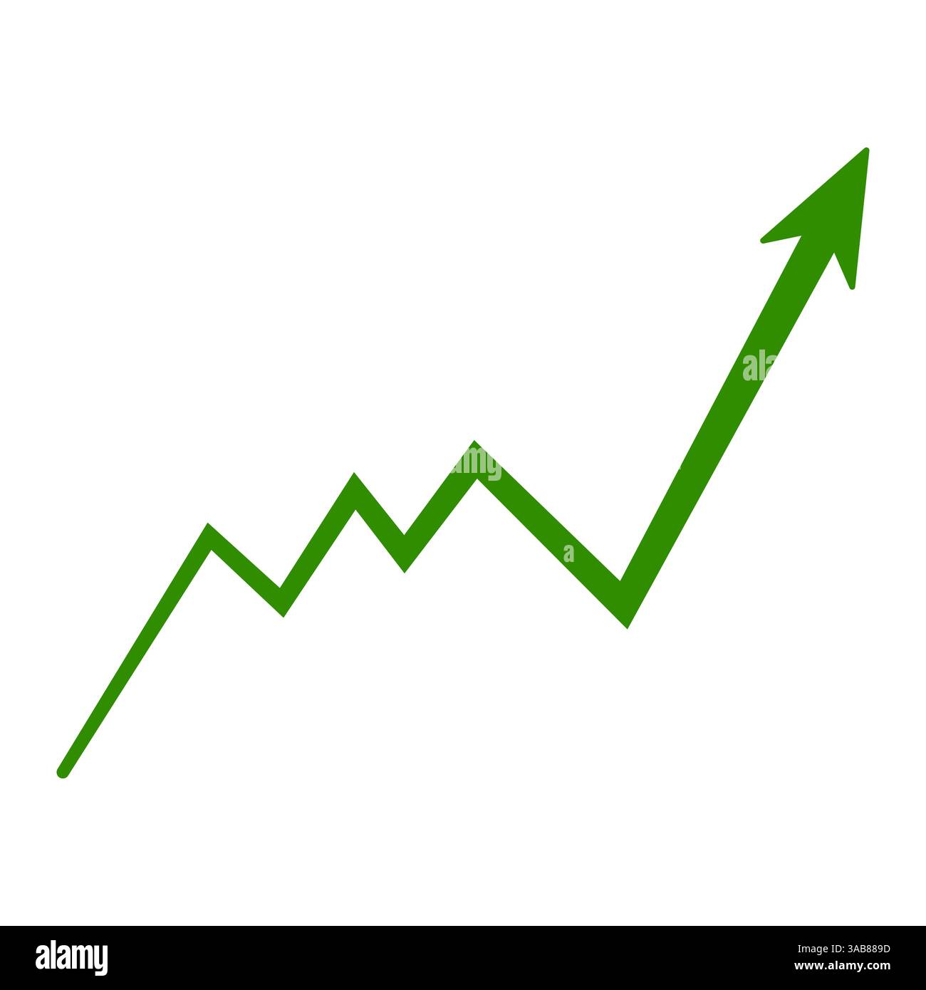 Scharfer grüner Pfeil zeigt Erfolg, Gewinn und Fortschritt des Finanzwachstums an Stock Vektor