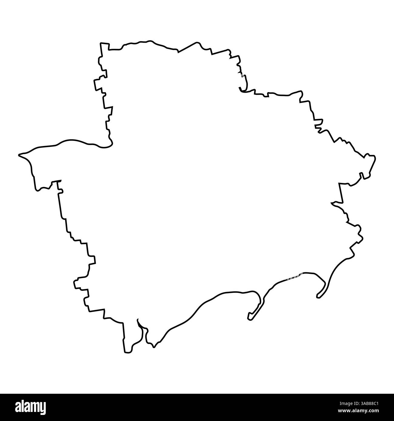 Zaporischhia Region der Ukraine, Vektor Umriss Karte Zaporischhia Region Grenzen Stock Vektor