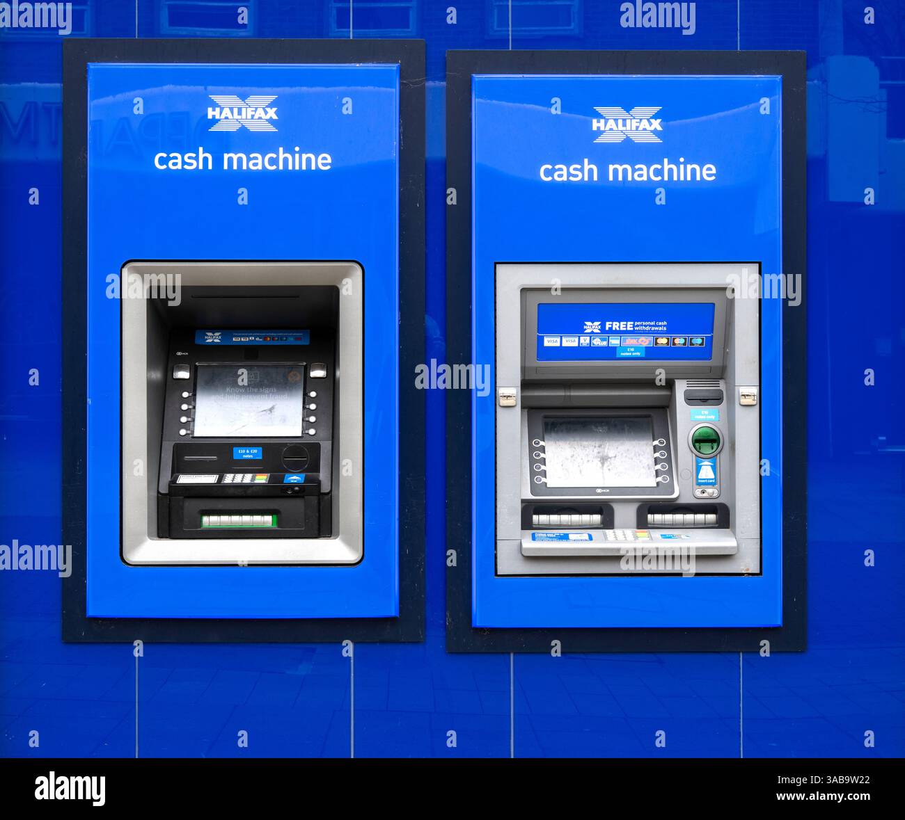 Halifax Cash Machine im Detail, Lowestoft, Suffolk, Großbritannien Stockfoto