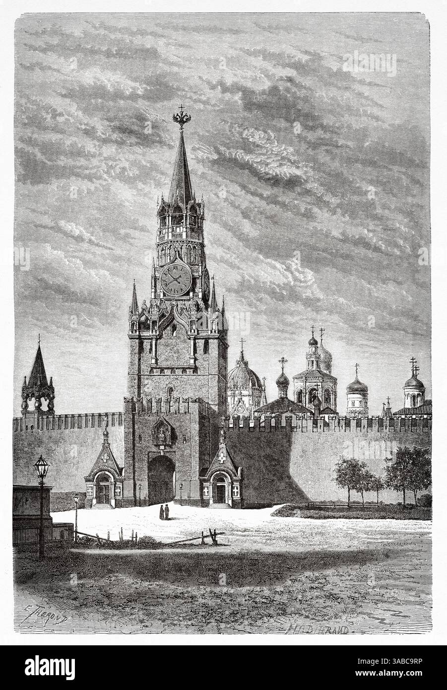 Auferstehungstor auf dem Roten Platz, Moskau. Russland. Zeichnung von Emile Therond (182-1883) Reise ins freie Russland 1869 von William Hepworth Dixon. Le Tour du Monde 1872 Stockfoto