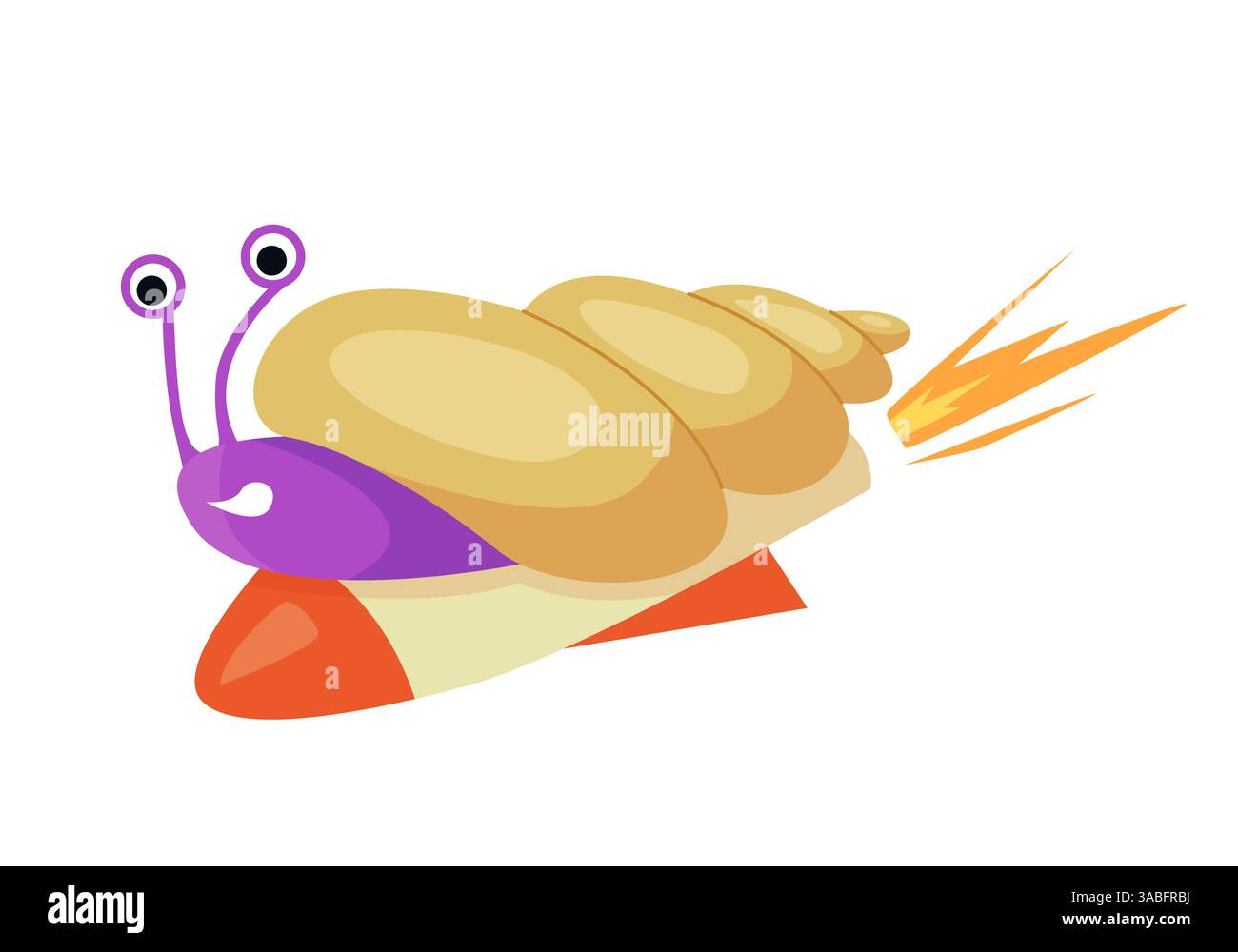 Eine skurrile Schnecke mit Raketenantrieb kombiniert lustige und kulinarische Elemente mit einem reizvollen, verspielten Design-Konzept Stock Vektor