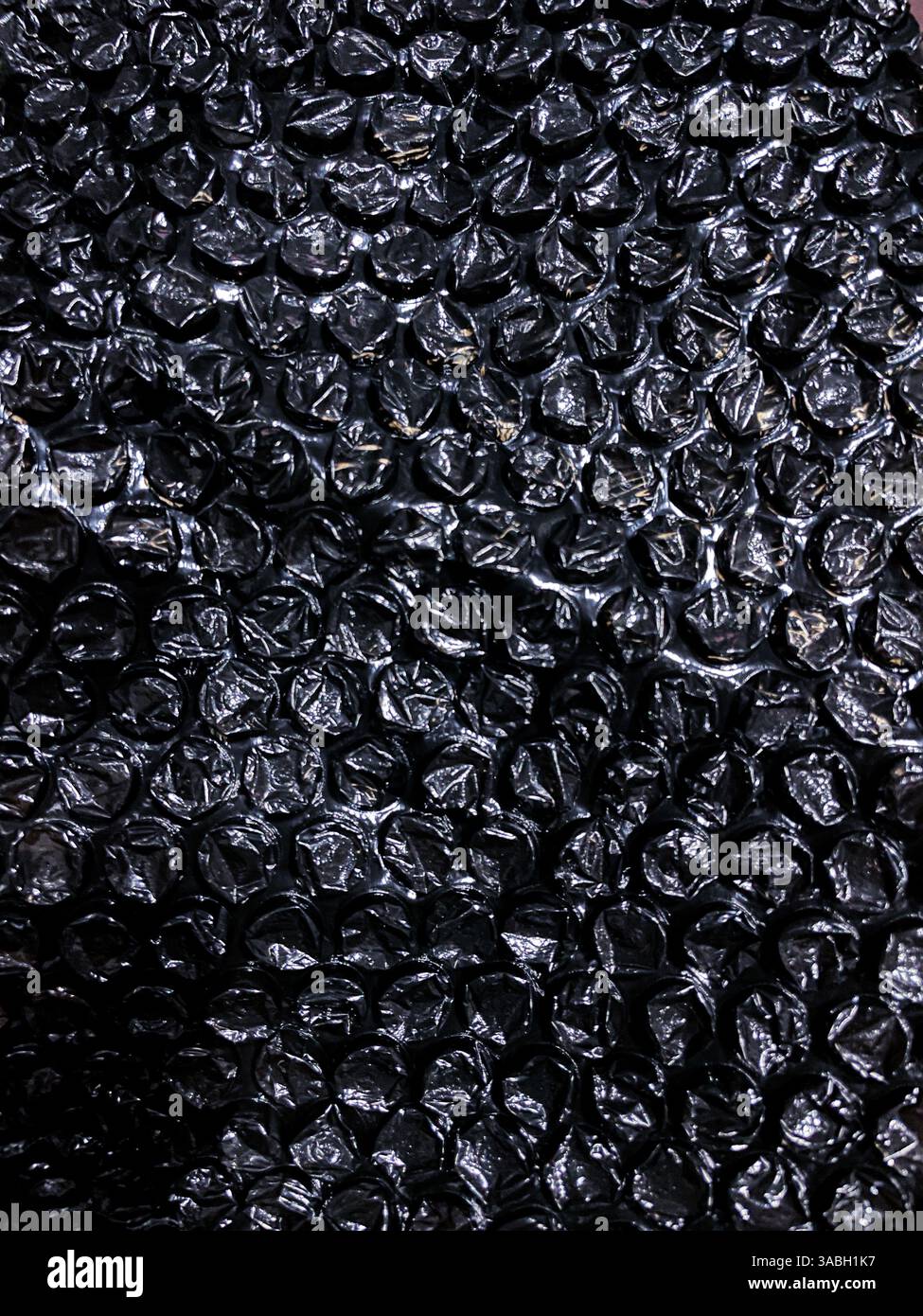 Hintergrund mit Luftpolsterfolie oder Kunststoffpolstermuster - Smartphone-aufgenommenes Stockfoto