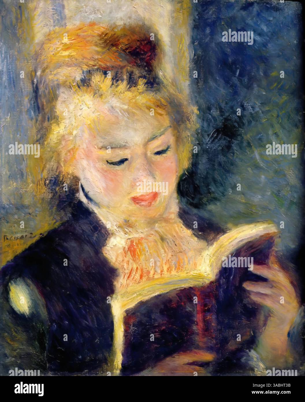 Girl Reading, 1874 (Gemälde) von Renoir, Pierre Auguste (1841-1919) Französisch Stock Vektor