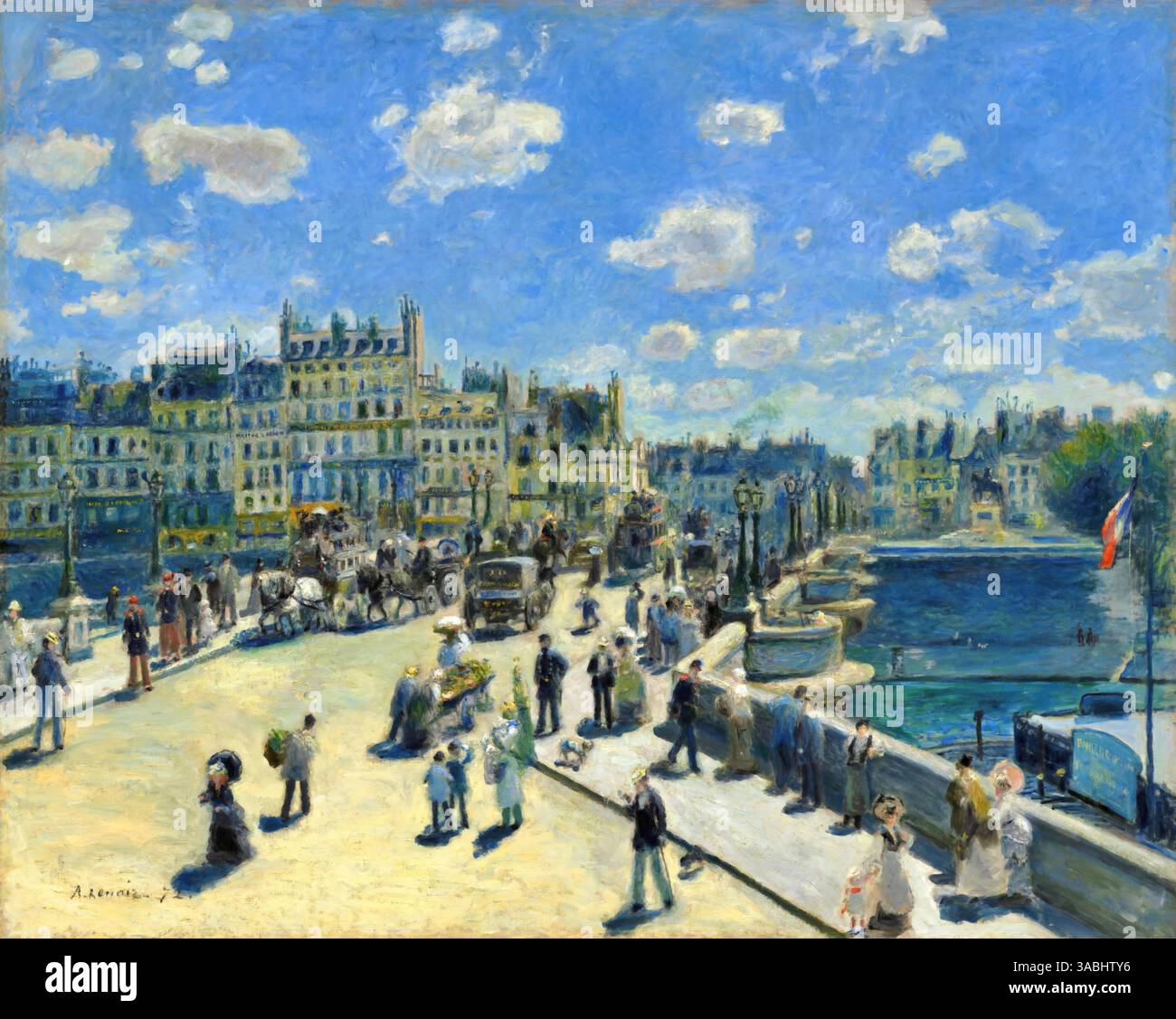 Pont Neuf, Paris, 1872 (Gemälde) von Renoir, Pierre Auguste (1841–1919) Französisch Stock Vektor