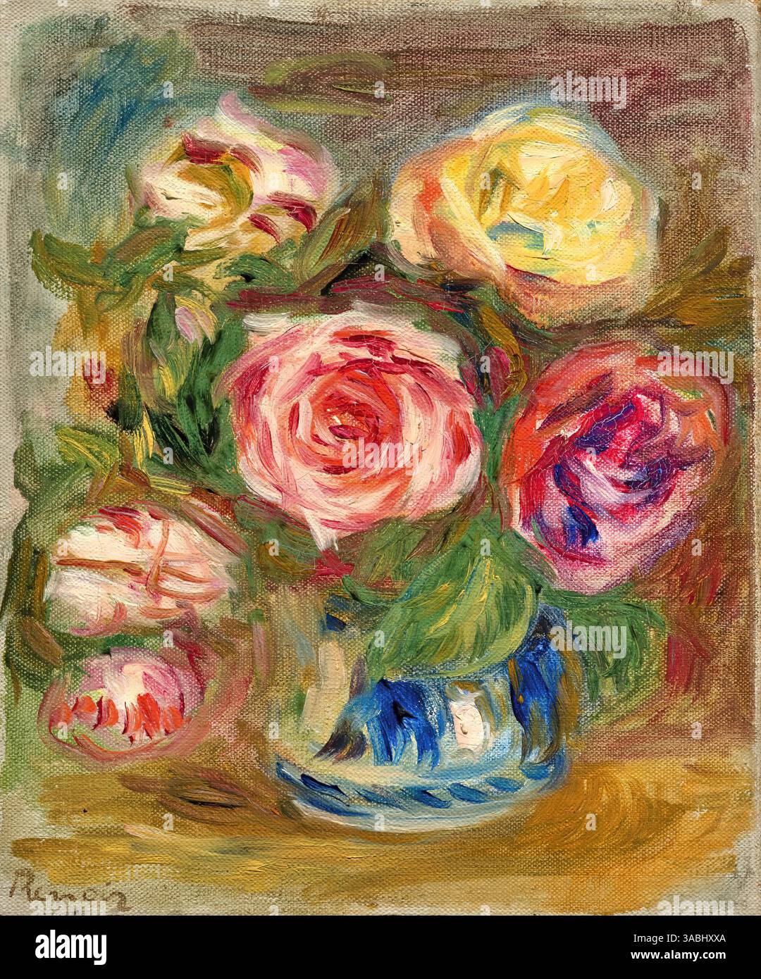 Vase der Rosen, 1913-15 (Gemälde) von Renoir, Pierre Auguste (1841-1919) Französisch Stock Vektor