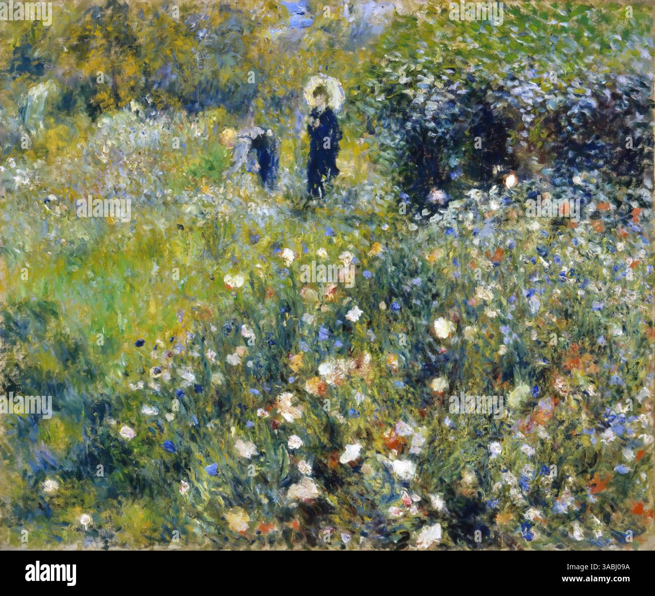 Frau mit Schirm im Garten, 1875 (Gemälde) von Renoir, Pierre Auguste (1841-1919) Französisch Stock Vektor