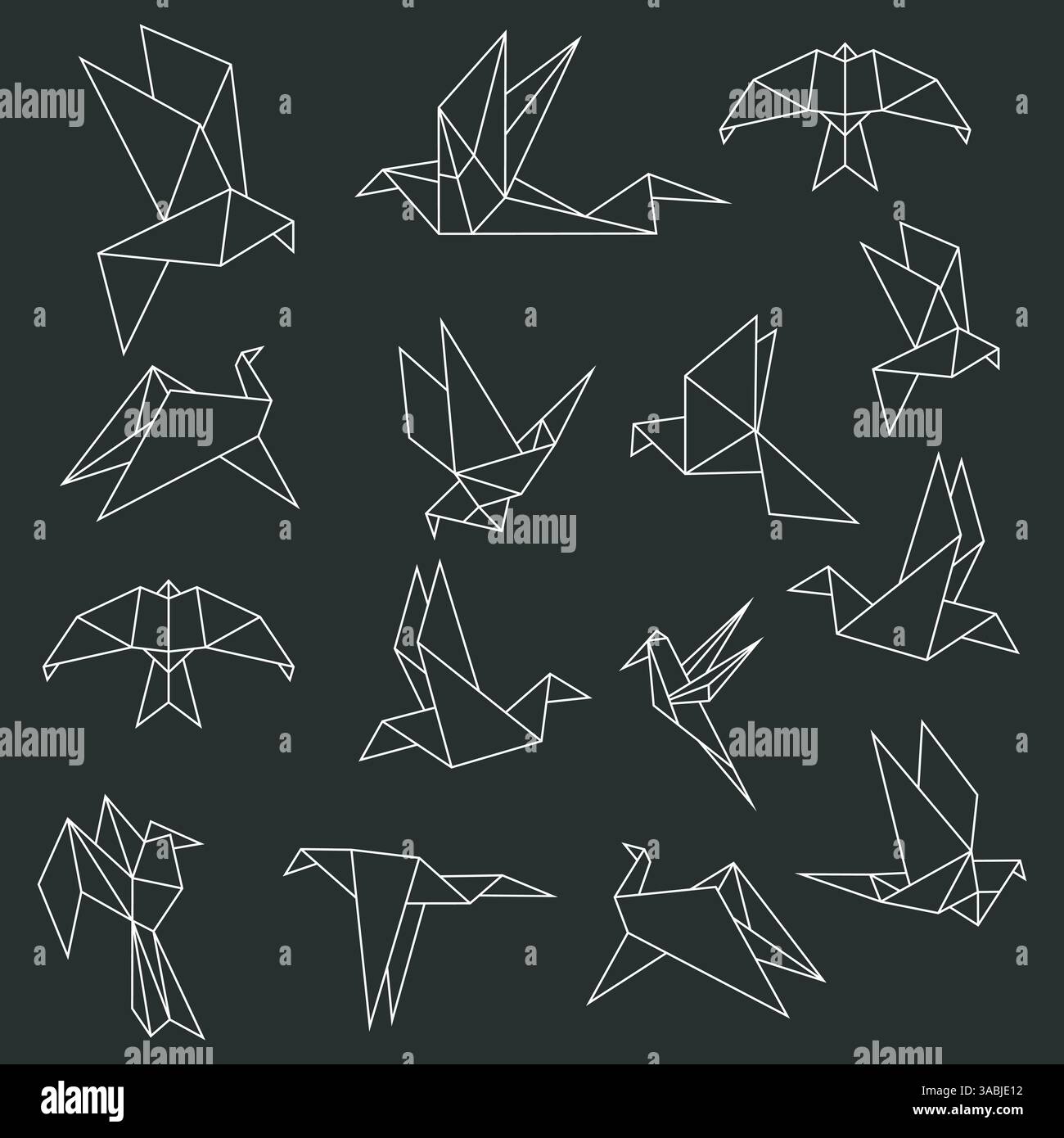 Nahtloses Muster der fliegenden Origami-Vögel. Vektorabbildung Stock Vektor