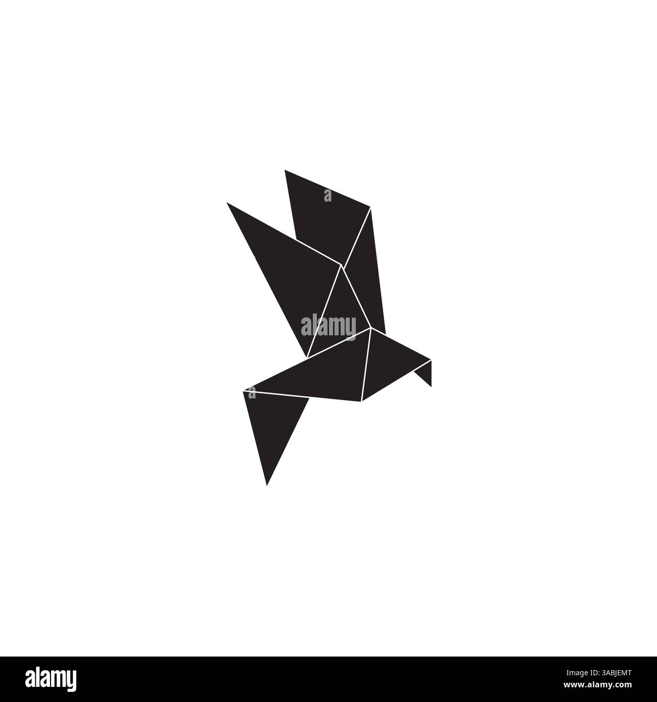 Origami-Symbol für fliegenden Vogel. Vektorabbildung Stock Vektor