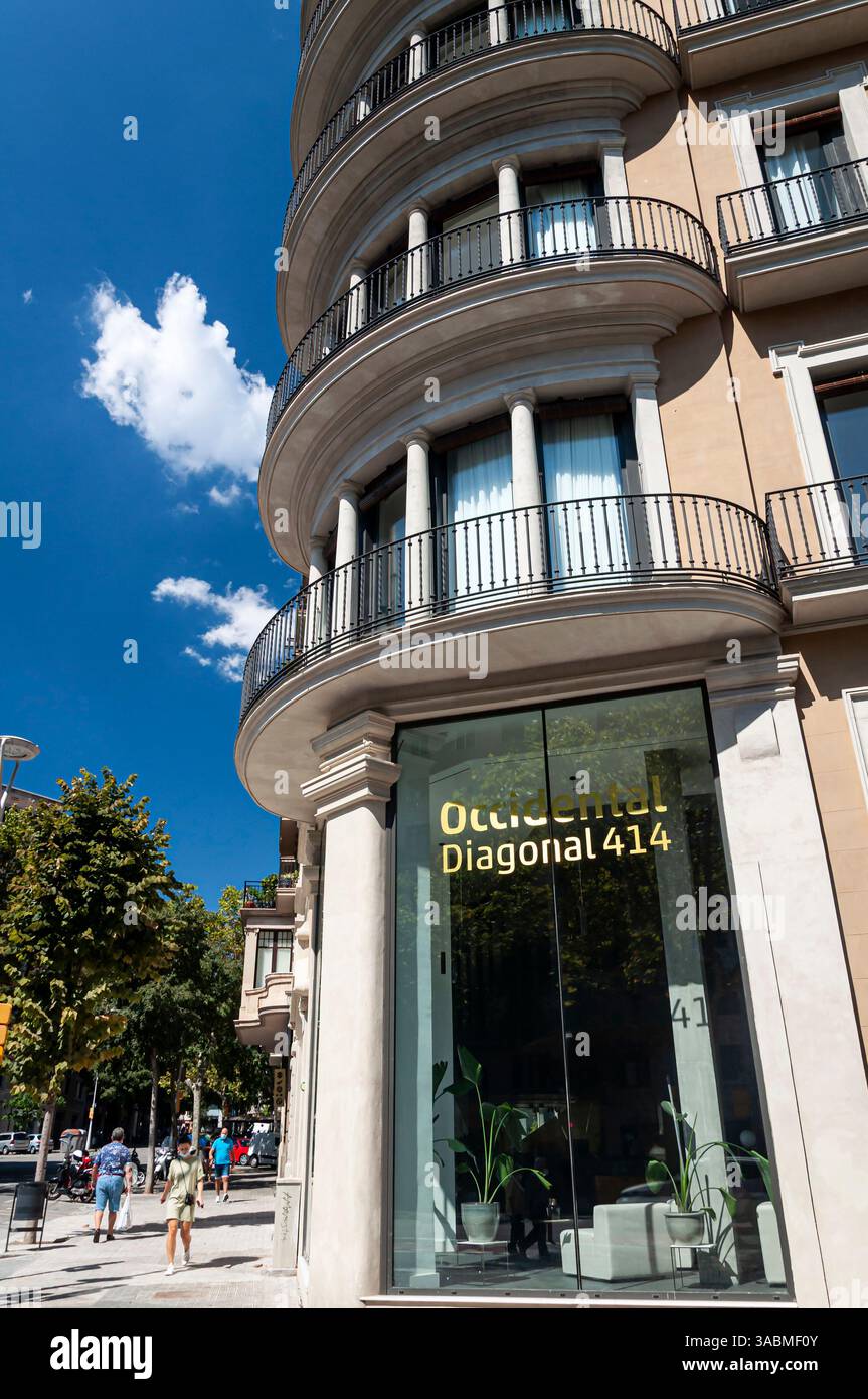Casa Terradas alias Les Punxes, Details Fassade, modernistische Architektur, Barcelona, Diagonal Avenue, Eixample, Spanien Stockfoto