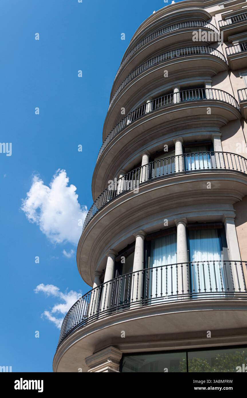 Casa Terradas alias Les Punxes, Details Fassade, modernistische Architektur, Barcelona, Diagonal Avenue, Eixample, Spanien Stockfoto