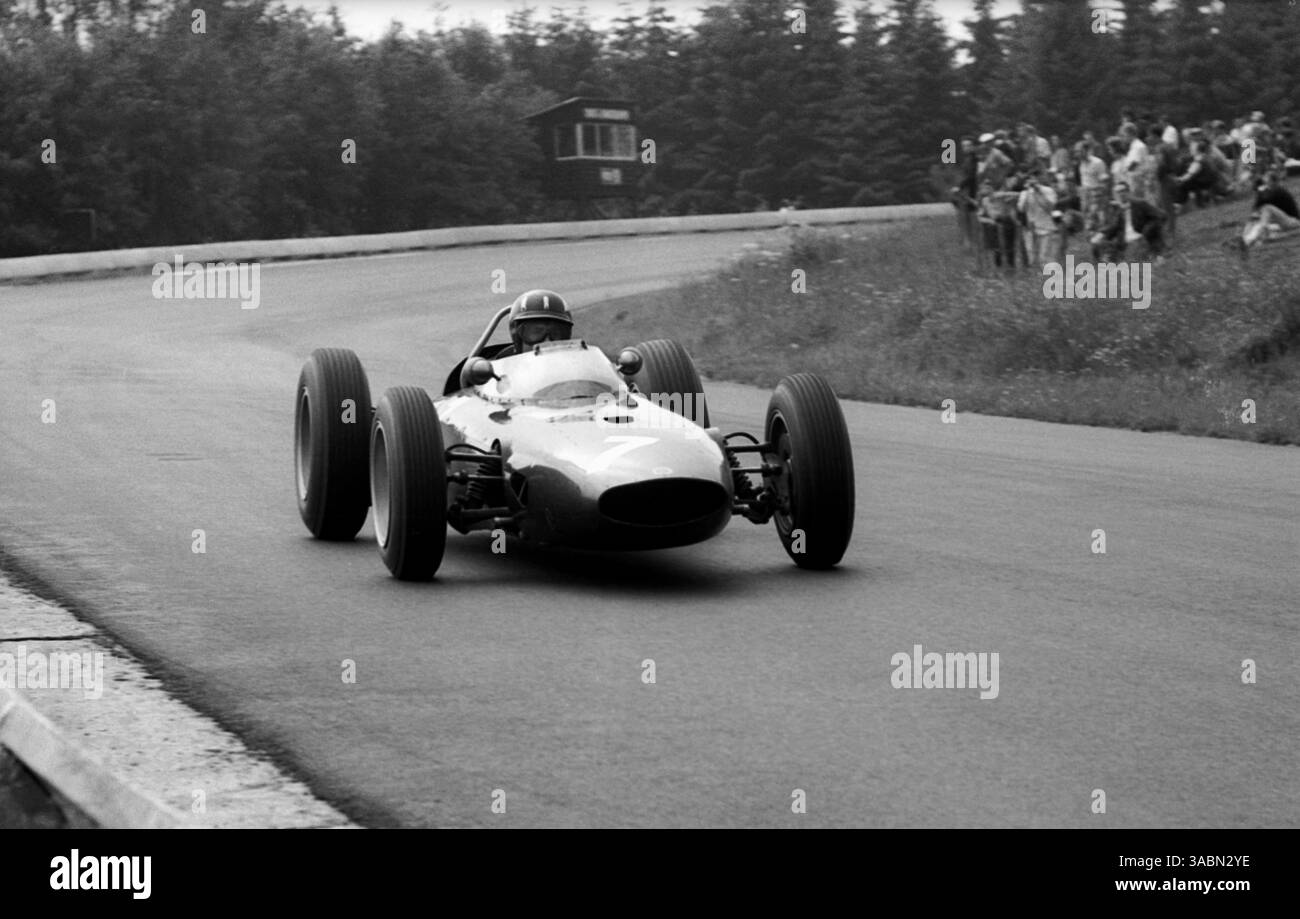 Graham Hill (GBR) BRM P57 ging kurz nach einer halben Distanz mit Getriebeausfall zurück...Grand Prix von Belgien, Spa-Francorchamps, 9. Juni 1963. (Kreditbild: ©Sutton Motorsports/ZUMA Press) Stockfoto