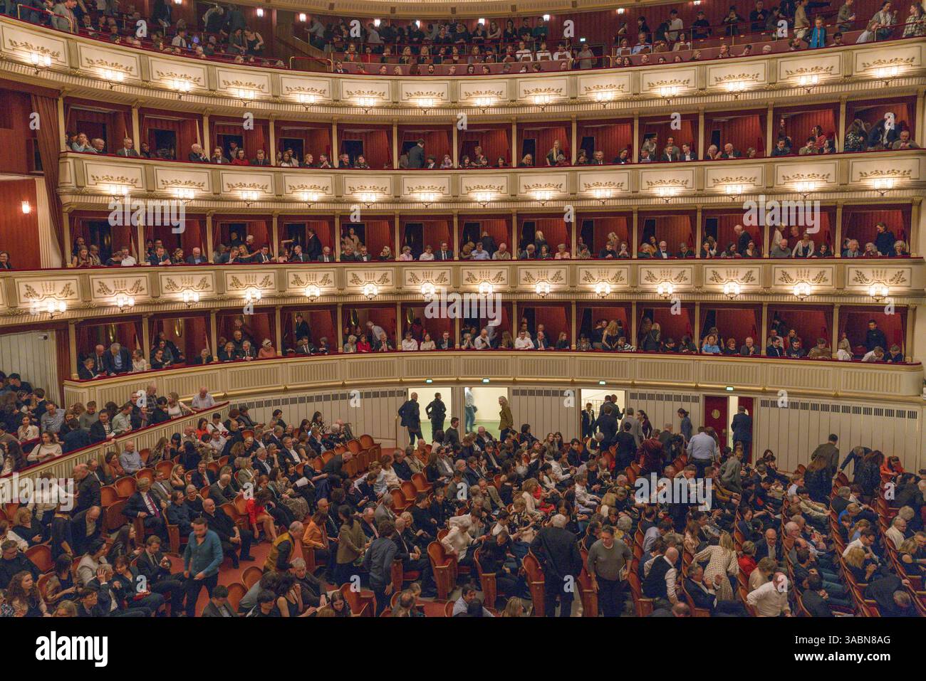 Publikum, Wiener Staatsoper, Wien, Österreich Stockfoto