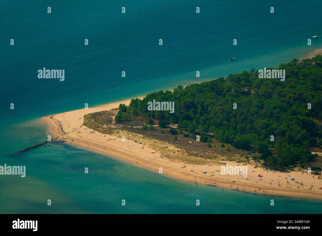 Frankreich, Charente-Maritime (17), Insel Ile de Re, Strand Trousse-Chemise, Pointe du Fier (aus der Vogelperspektive) Stockfoto