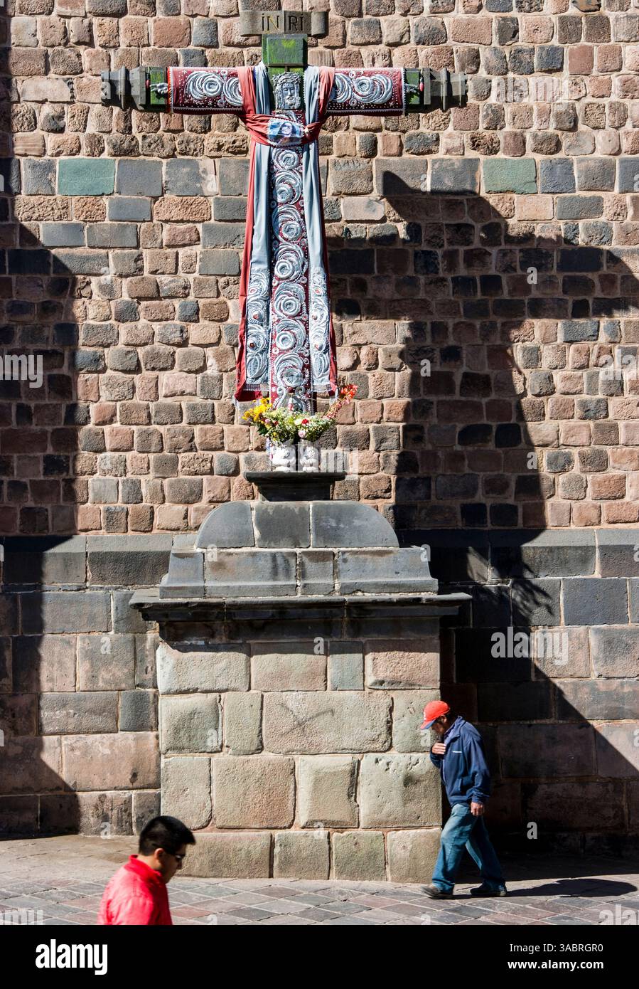 Coricancha mit dem Kloster Santo Domingo in Cuzco, Perú. Stockfoto