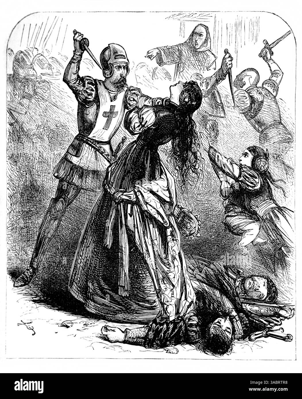 Illustration des Massakers in Albi Bezier Frankreich mit Arnaud Amalric in der Regie: "Töte sie! Töte sie alle!“ Initiiert von Papst Innozenz III. Aus Ant Stockfoto