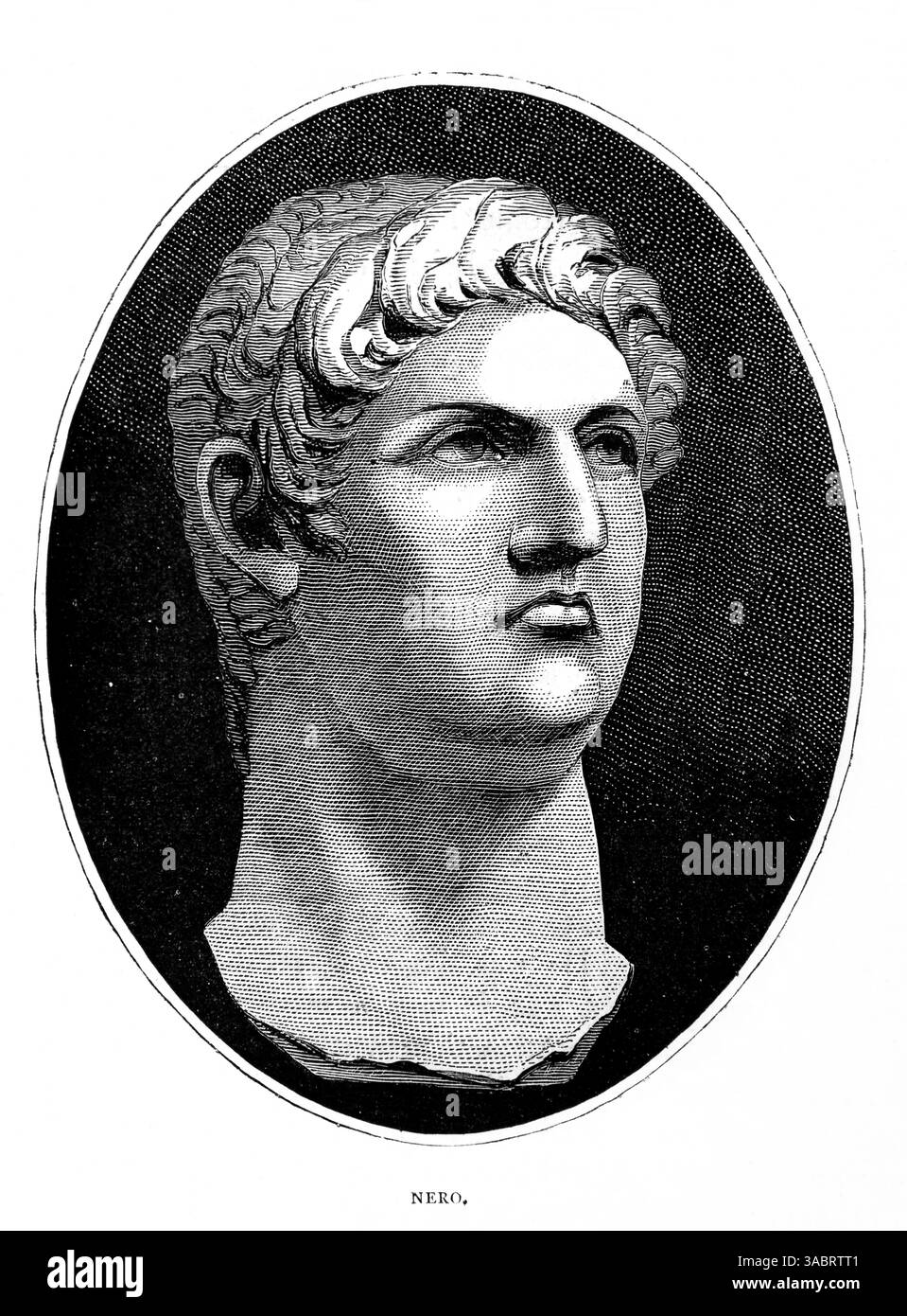 Gravur von Nero Domitius (37A.D-68A.D) Sechster Kaiser von Rom die erste Verfolgung von Christen in Rom war unter seiner Führung vom Antique the Stockfoto