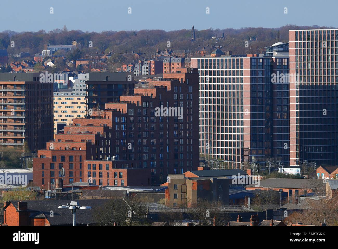 Springwell Gardens und Latitude Apartments in LEED sCity Centre, Wes tYorkshire, UK Stockfoto