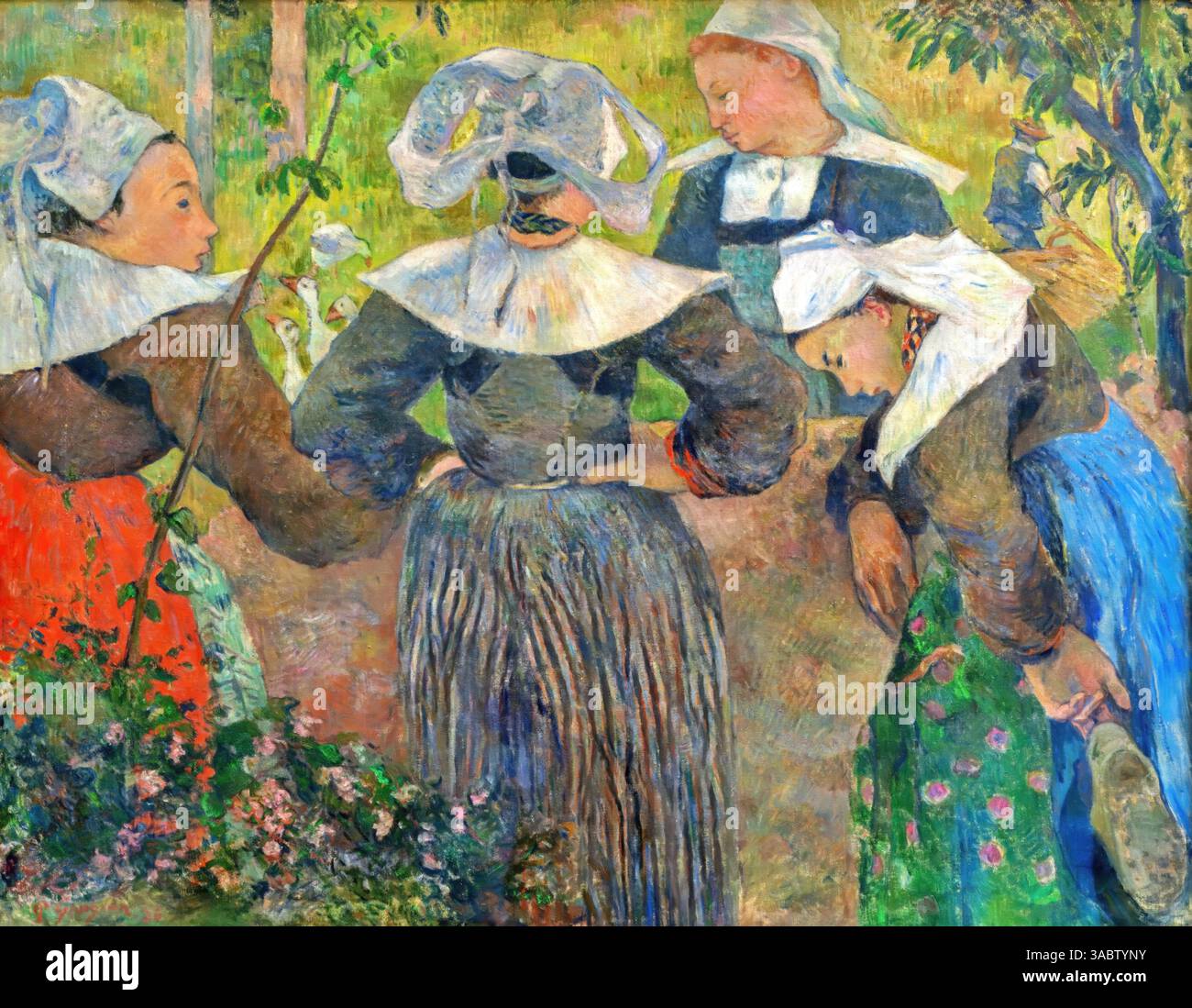 Vier Bretoninnen, 1886: Paul Gauguin Stock Vektor