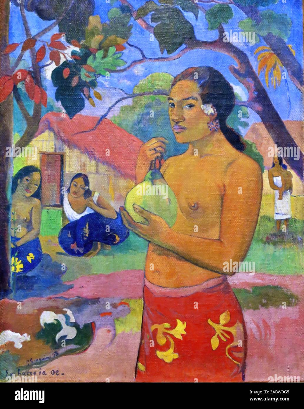 Jeune femme portant un Fruit, 1893: Paul Gauguin Stock Vektor