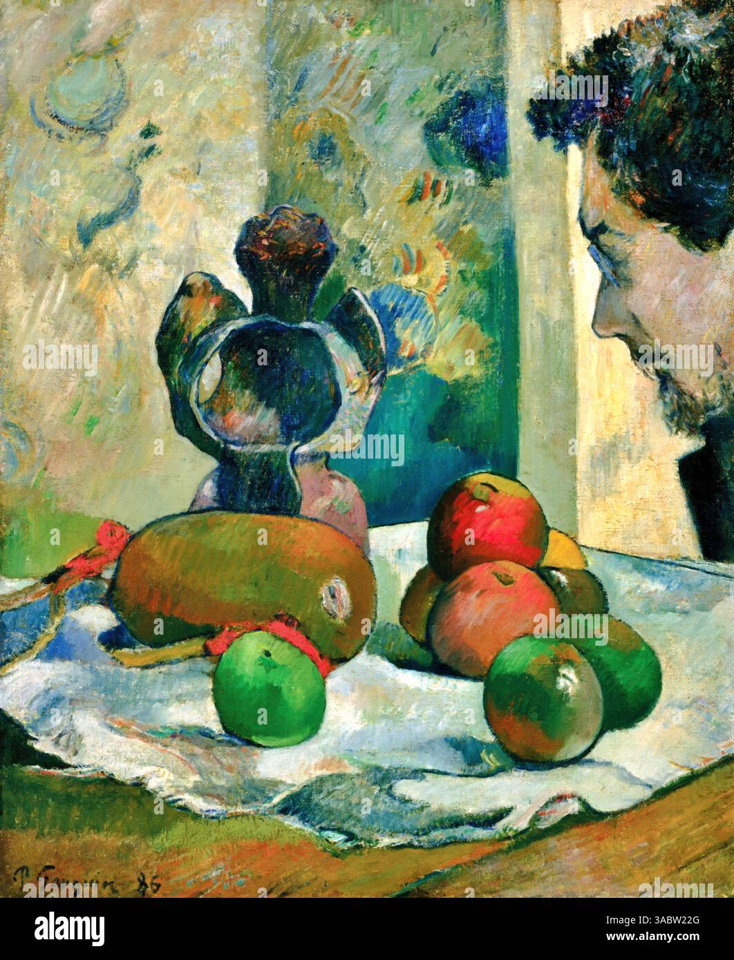 Stillleben mit Profil von Laval, 1886: Paul Gauguin Stock Vektor