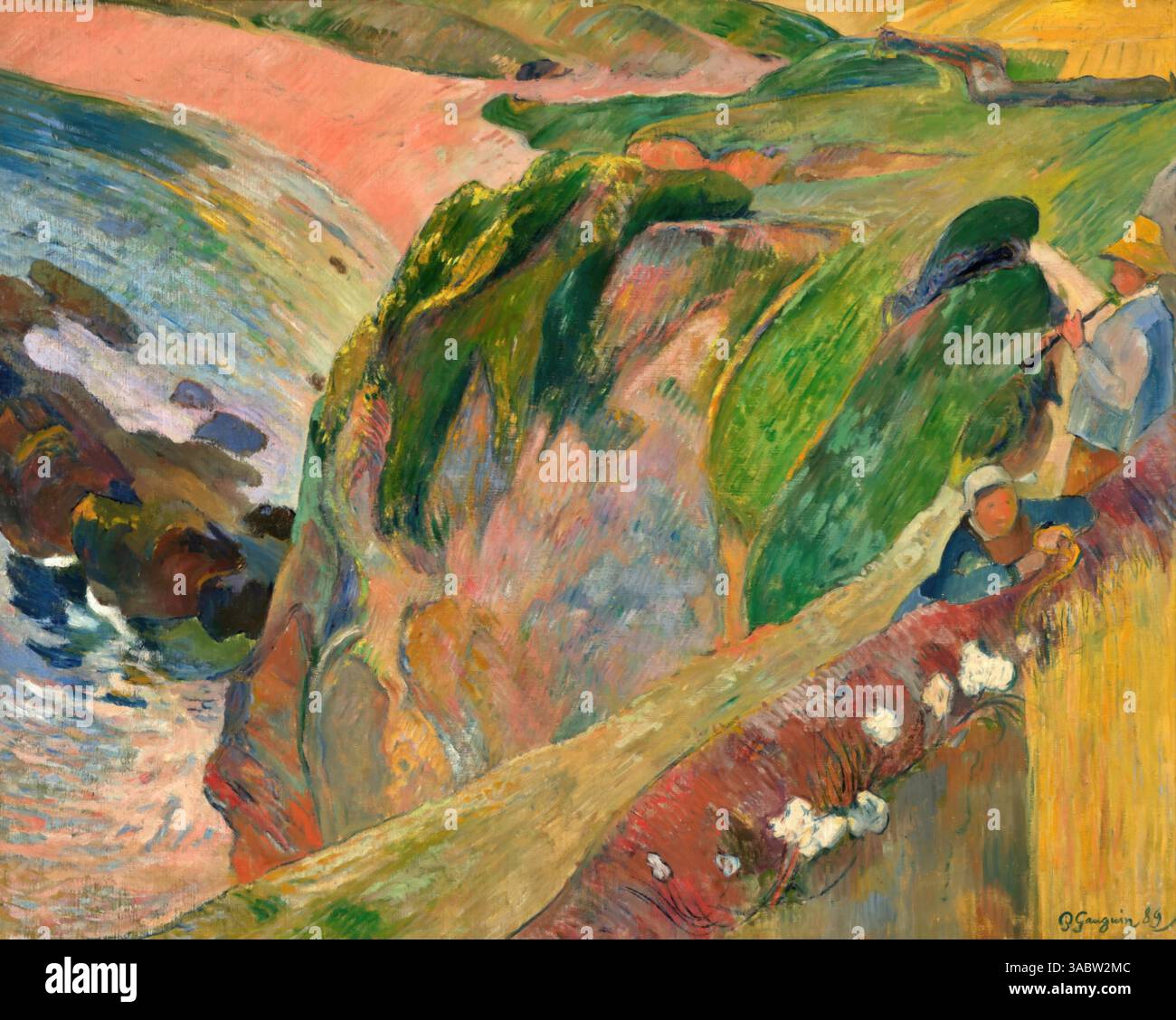 The Flageolet Player on the Cliff, 1889: Paul Gauguin Stock Vektor