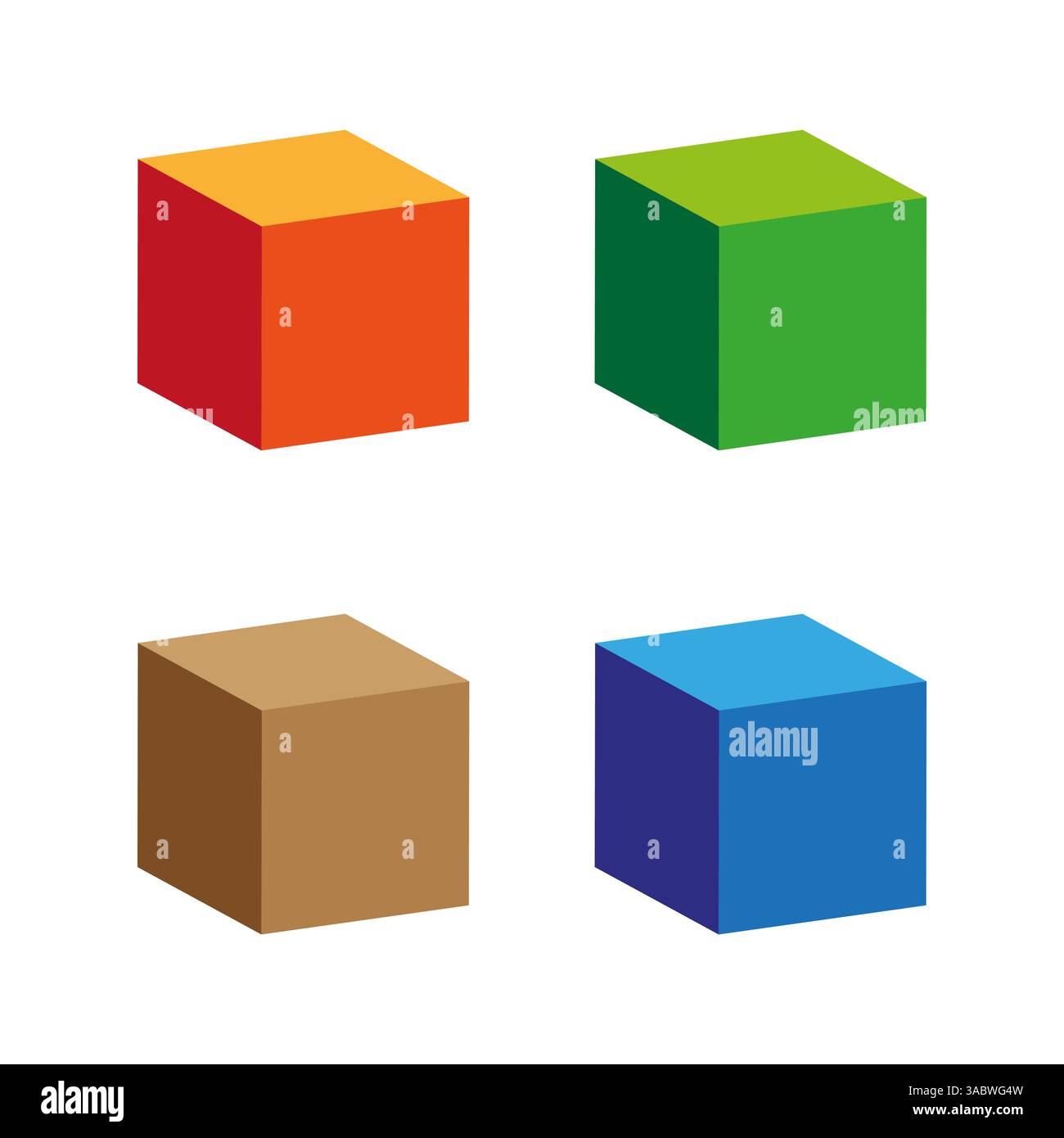 Isometrischer Cube-Vektor. Symbol für Farbblock. Helle 3D-Formen. Abbildung des geometrischen Rahmens. Stock Vektor