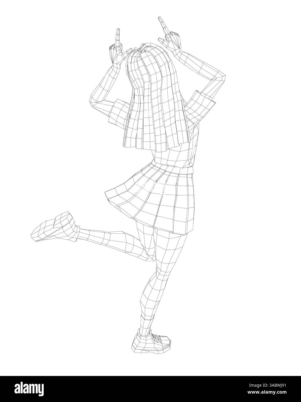 Eine Frau tanzt in einem Rock. Sie trägt einen weißen Rock Stock Vektor