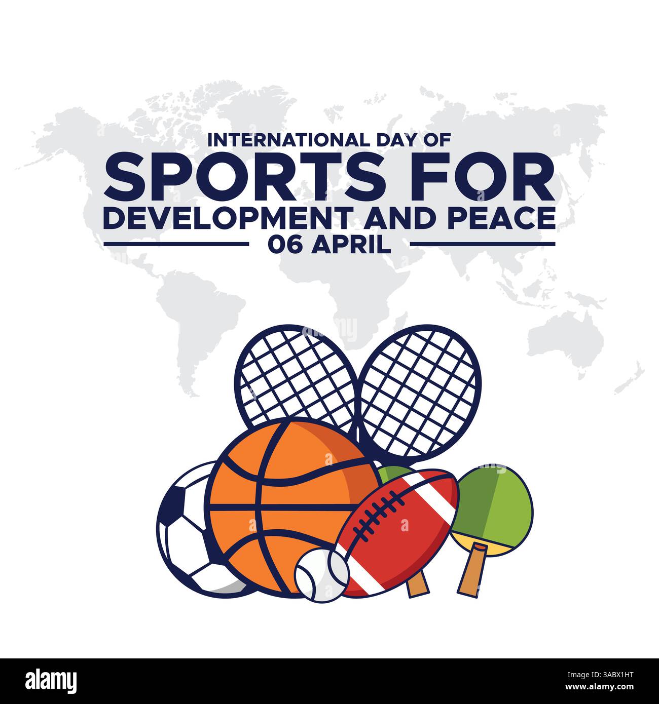 Internationaler Tag des Sports für Entwicklung und Frieden. Tag des Sports für Entwicklung und Frieden Vektor-Illustration. Geeignet für Grußkartenposter und Stock Vektor