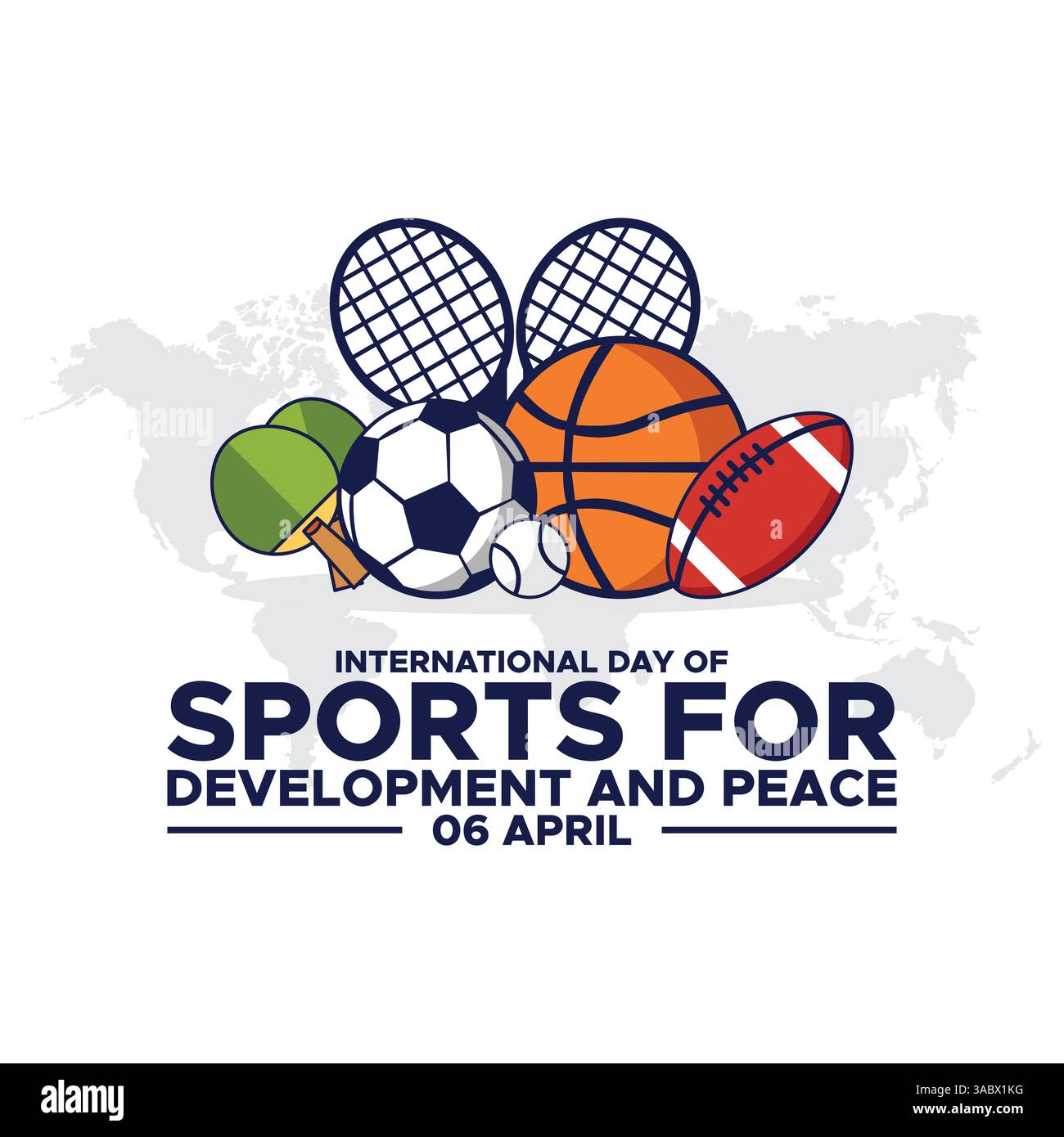 Internationaler Tag des Sports für Entwicklung und Frieden. Tag des Sports für Entwicklung und Frieden Vektor-Illustration. Geeignet für Grußkartenposter und Stock Vektor