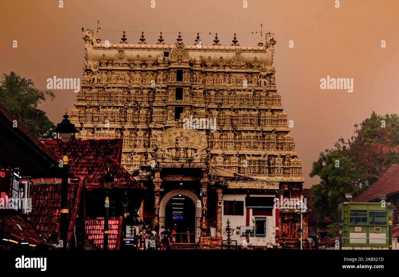 Der wohlhabendste Tempel der Welt – Padmanabhaswamy in all its Glory Stockfoto