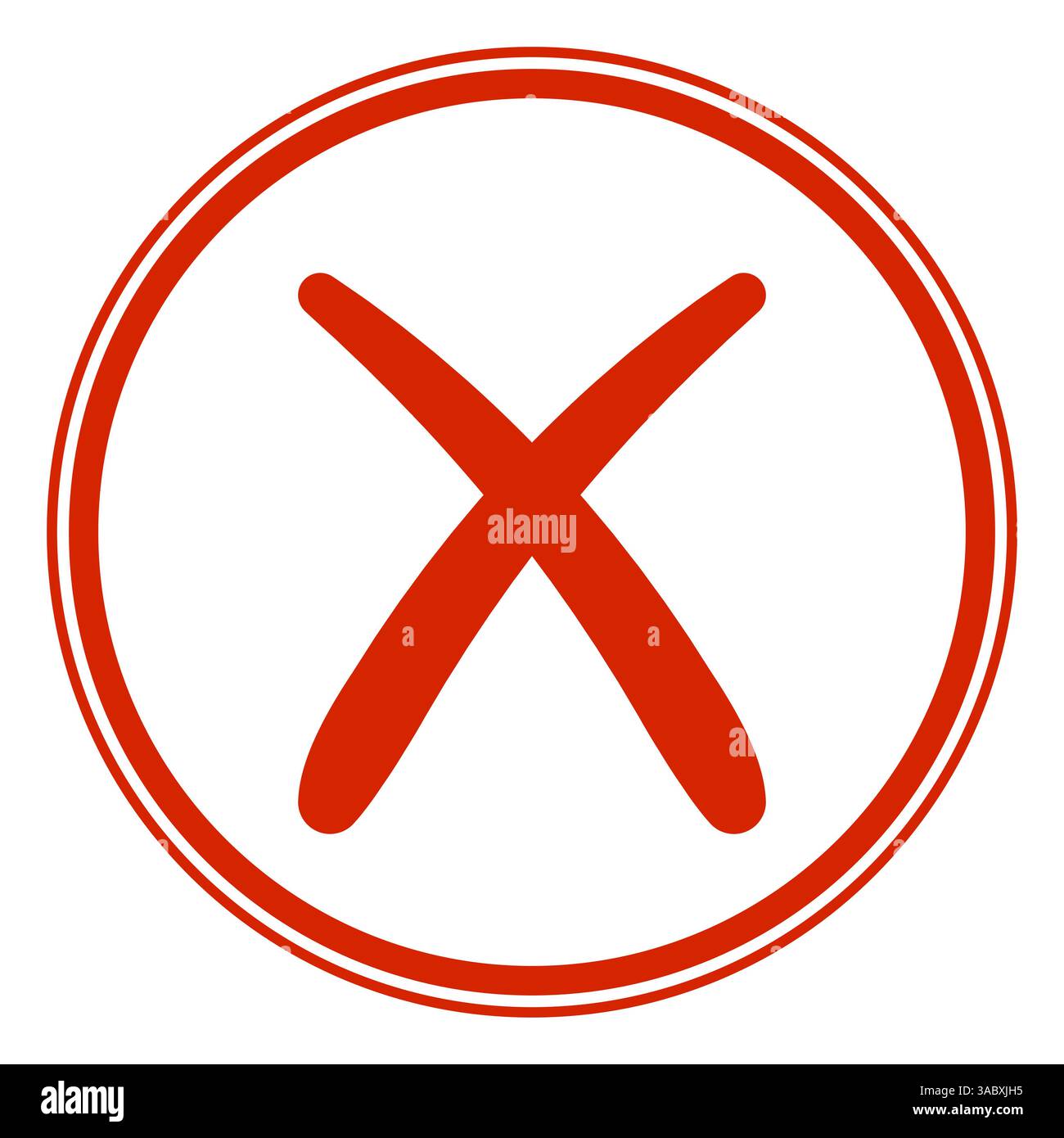 Rotes Kreuz im Kreis-, Fehler- oder Abbruchsymbol Stock Vektor