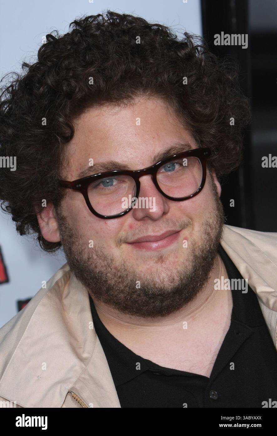 April 2008 - Hollywood, Kalifornien, USA - JONAH HILL bei der Weltpremiere von „Forgetting Sarah Marshall“ im Grauman's Chinese Theatre in Hollywood. (Kreditbild: © Glenn Weiner/ZUMA Press) Stockfoto