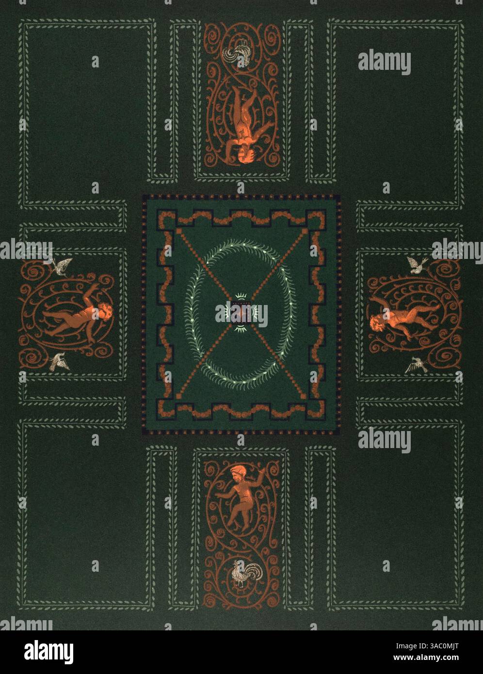 Plafond, Deckendesign von Siegmund Imberg aus Dekorative Vorbilder XVII, 1906 Stockfoto