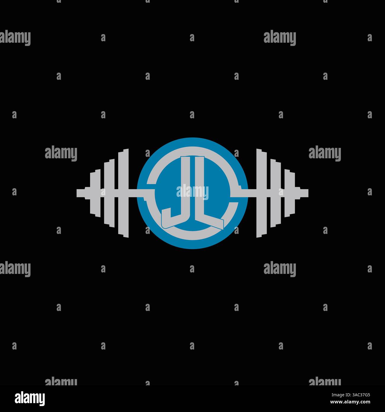 Ursprüngliches JL-Logo-Design mit geometrischer Kurzhantel und kreisförmiger Icon-Vektorgrafik Stock Vektor