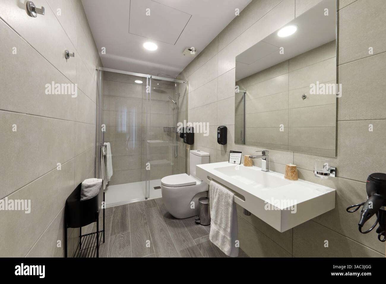 Hotelzimmer, Badezimmer, Baskenland, Spanien Stockfoto