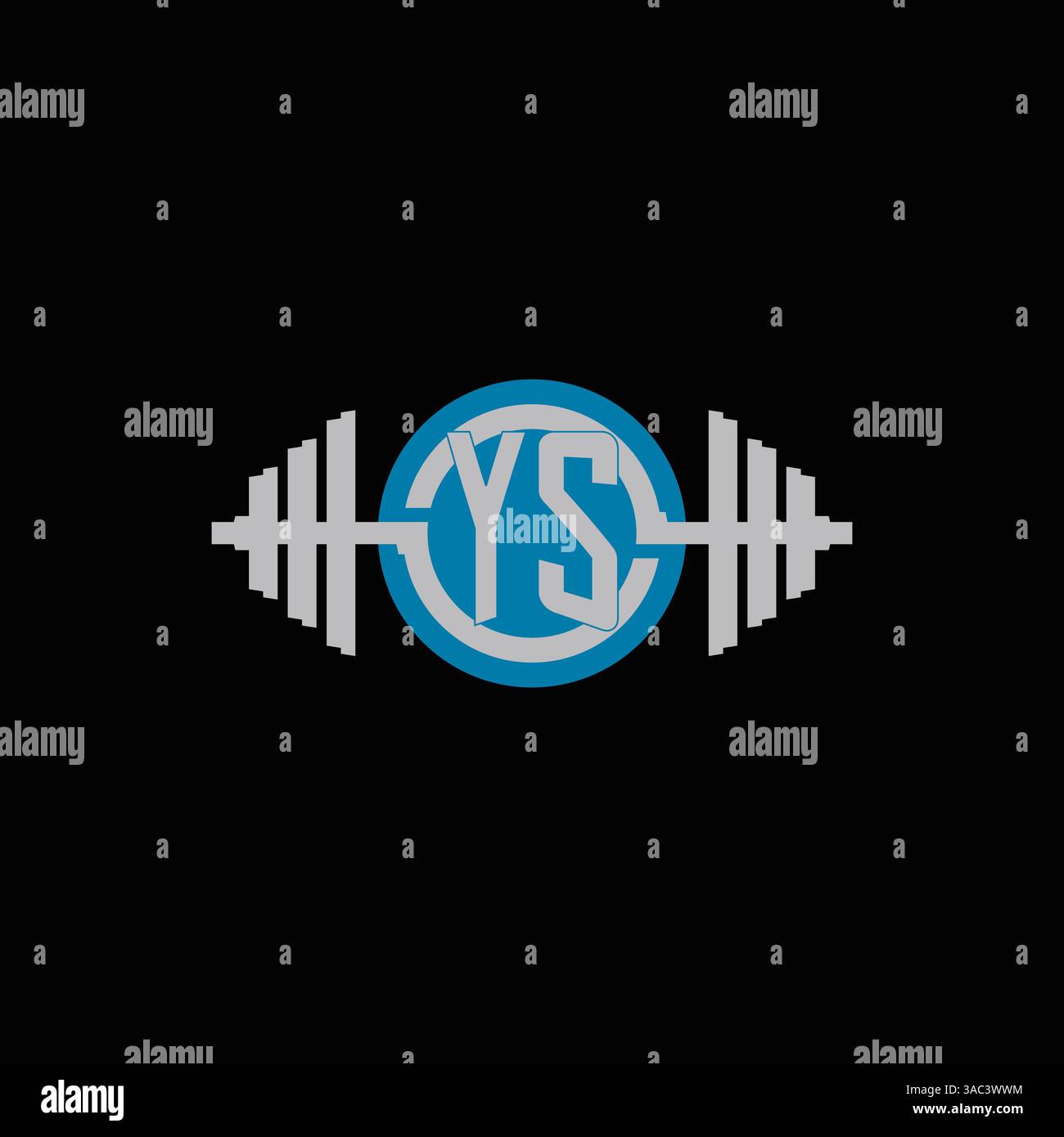 Ursprüngliches YS-Logo-Design mit geometrischer Kurzhantel und kreisförmiger Vektorgrafik Stock Vektor