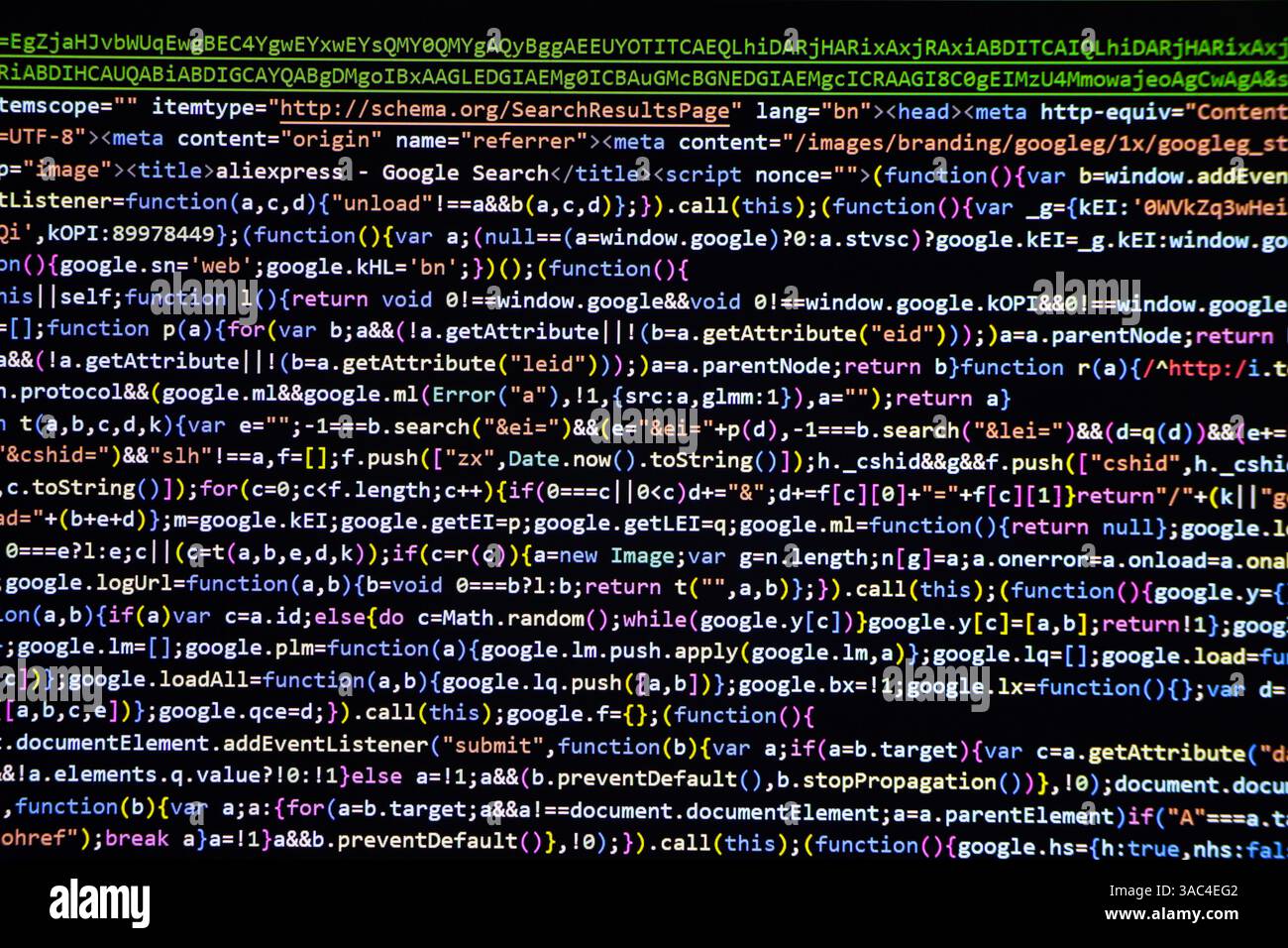 Programmierbildschirm, Codierungsbildschirm für Webentwickler Stockfoto