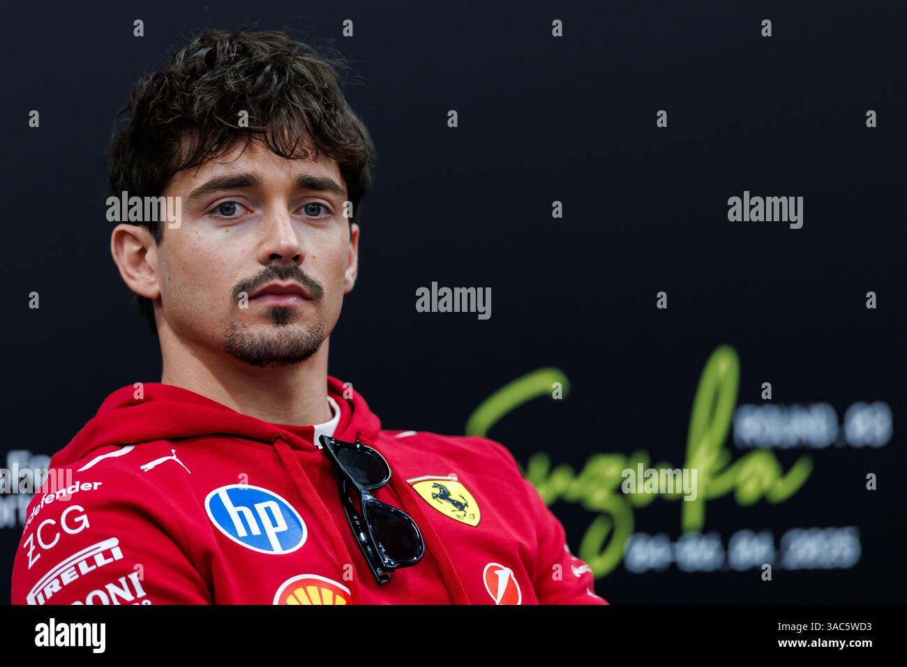 Suzuka, 3. April 2025: Charles Leclerc (MCO) von Scuderia Ferrari während des Formel-1-Grand-Prix von Japan 2025. Quelle: Corleve/Alamy Live News Stockfoto