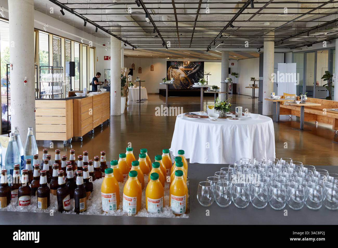 Inneneinrichtung, Catering, Baskisches Kulinarisches Zentrum. Fakultät für Gastronomie und ein Zentrum für Forschung und Innovation in der Lebensmittel- und Gastronomie. Mondragón Stockfoto