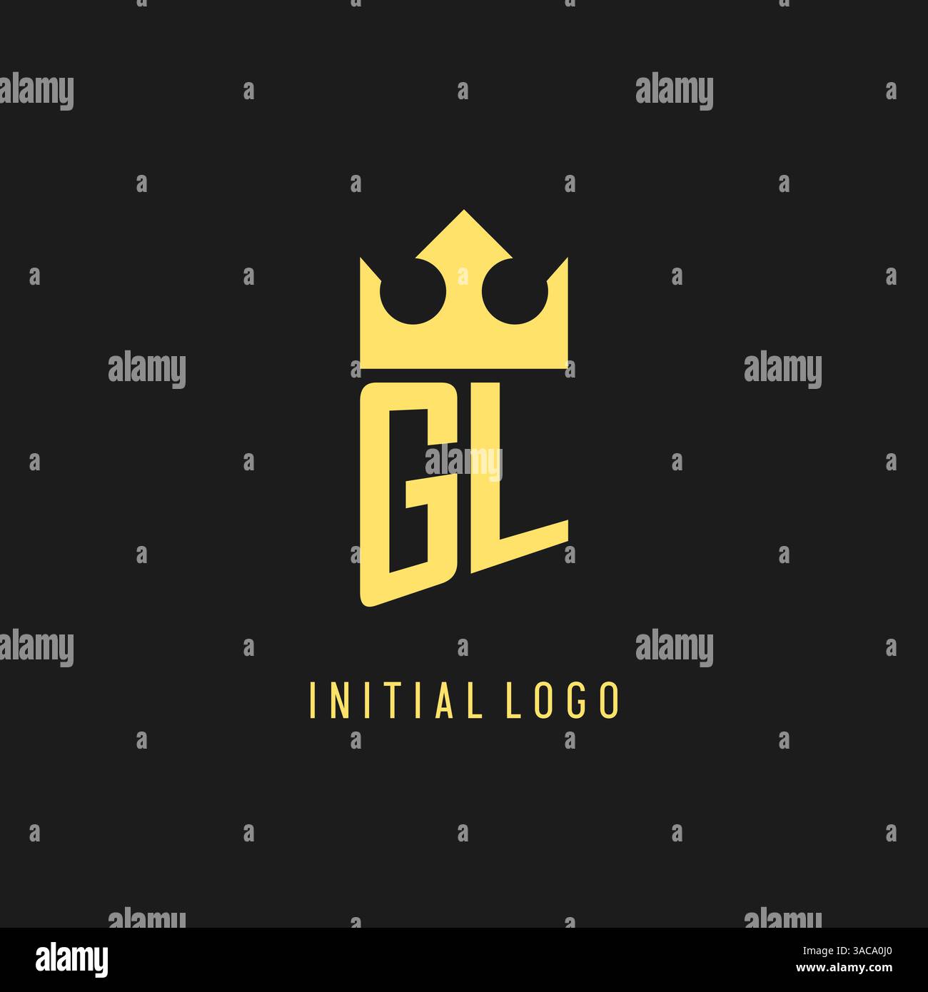 Monogramm GL Logo Schildkröte Form, elegante und luxuriöse erste Logo Stil Vektorgrafik Stock Vektor