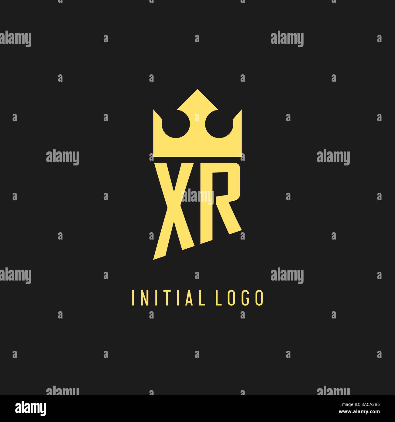 Monogramm-XR-Logo-Schildkröte, elegante und luxuriöse Vektorgrafik im ersten Logostil Stock Vektor