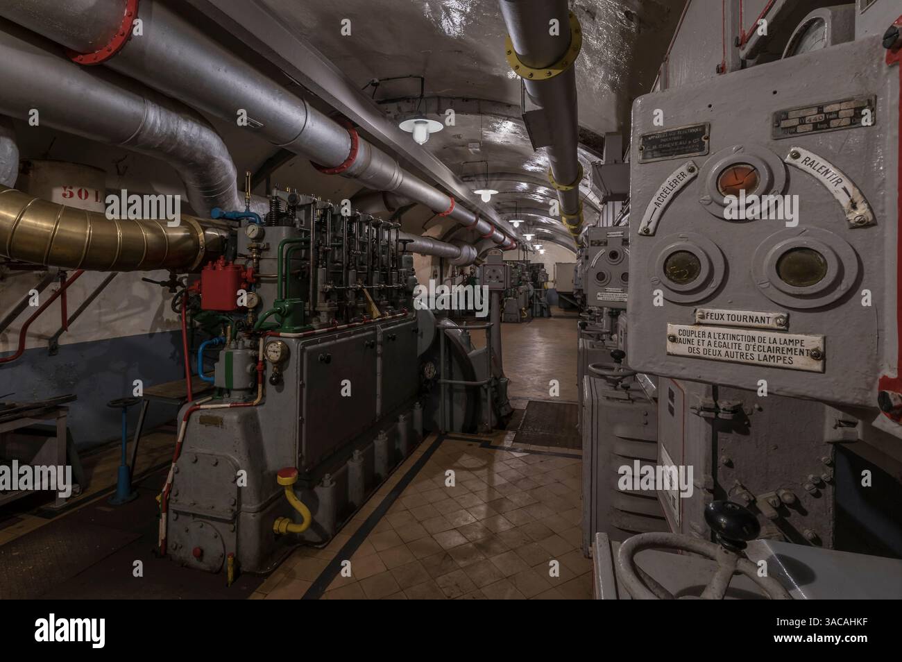 Tunnel in einem Bunker der maginot-Linie. Stockfoto